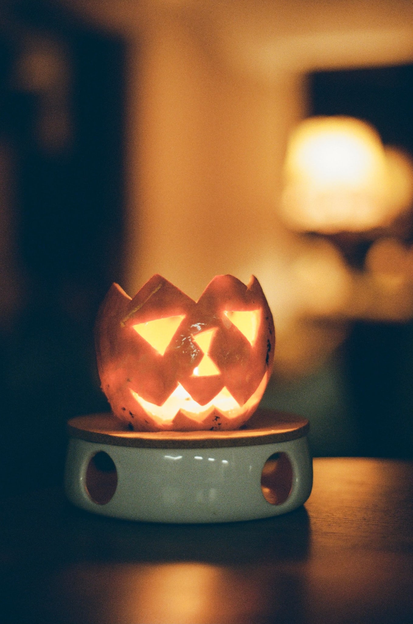 Pumpkin ceramic candle holder