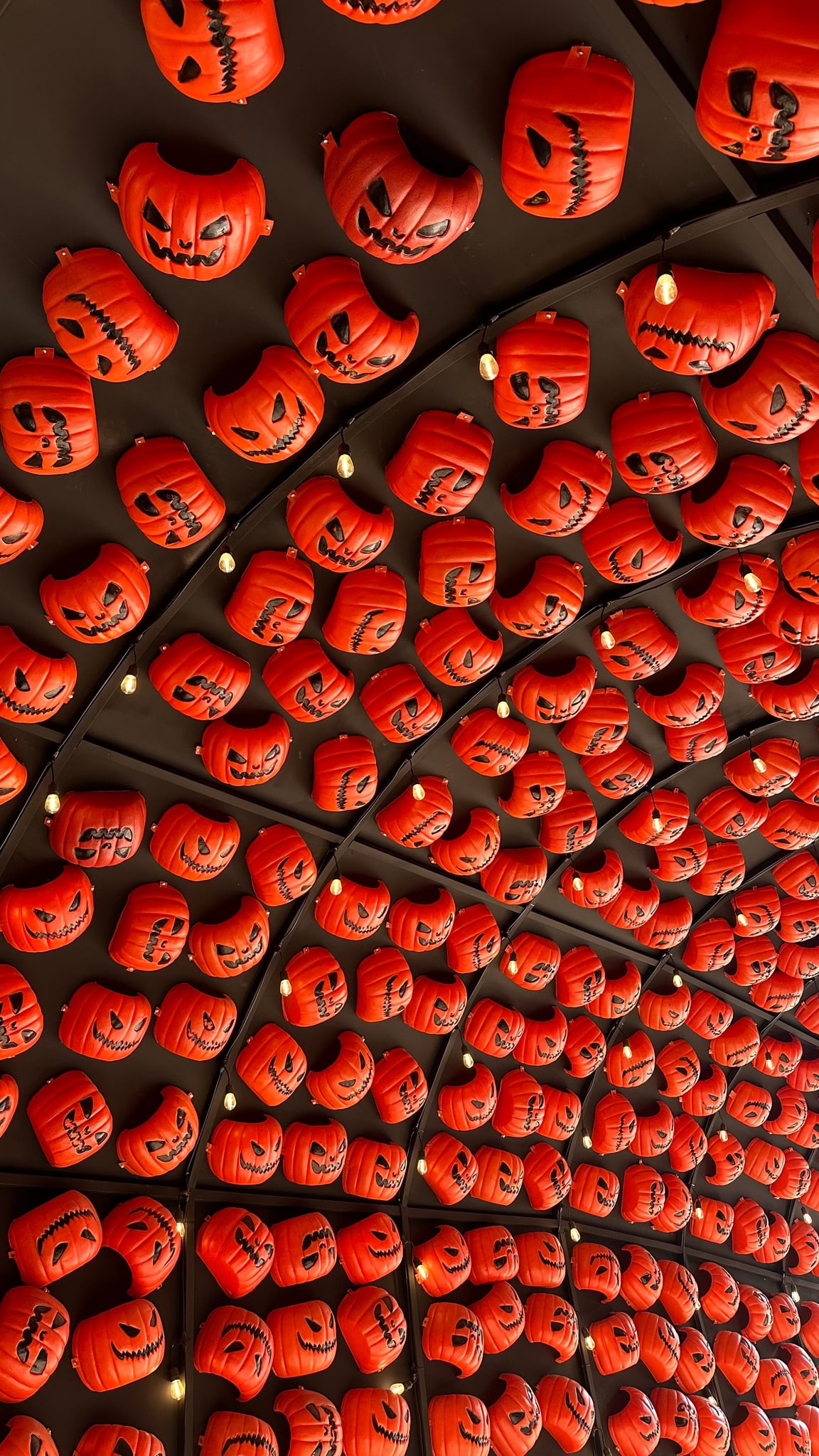Hanging jack-o'-lantern ceiling