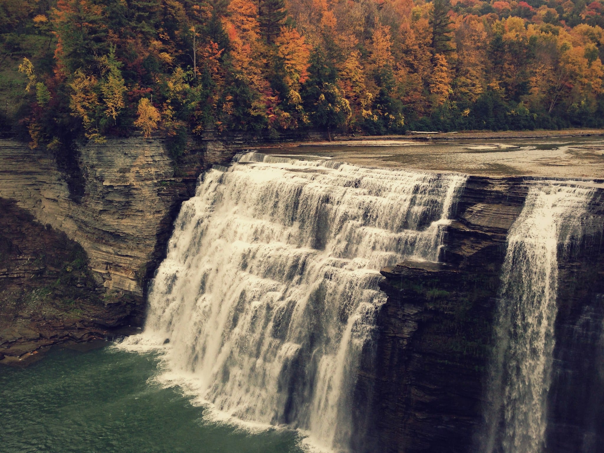 Waterfall in autumn