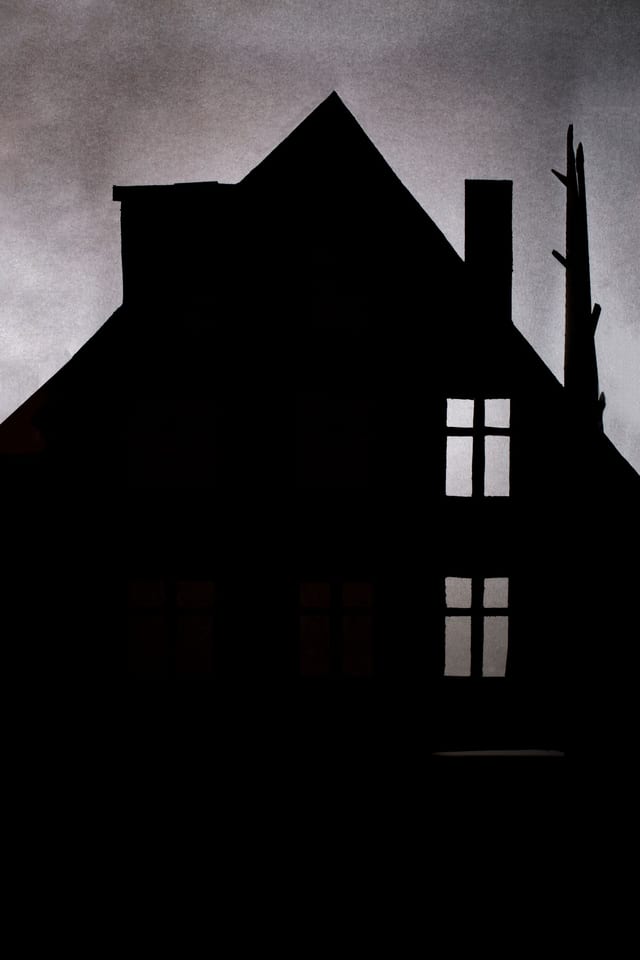 House silhouette at twilight