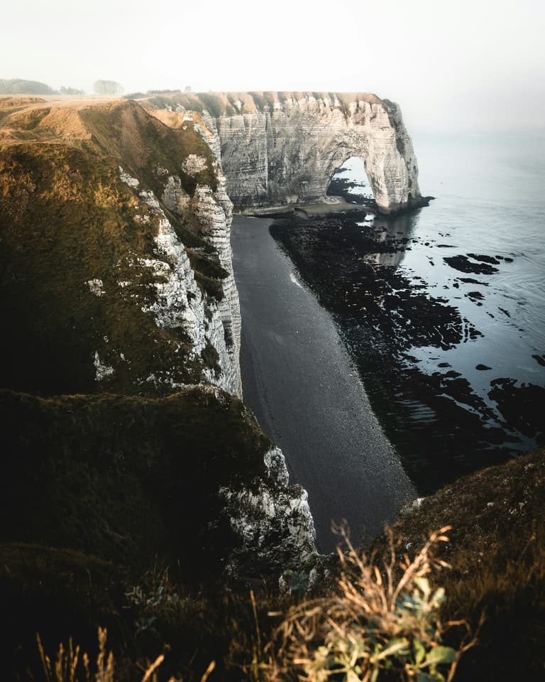 Beautiful sunrise in Étretat, Normandy